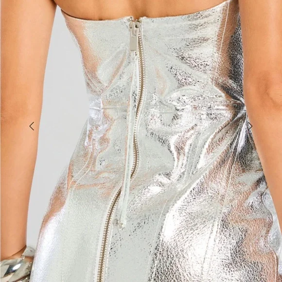 Retrofete Silver Strapless Mini Dress - Picture 3 of 10